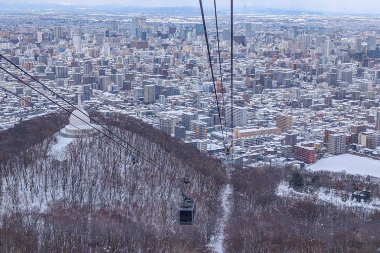 Sapporo as seen from the mt moiwa ropeway in Sapporo Japan