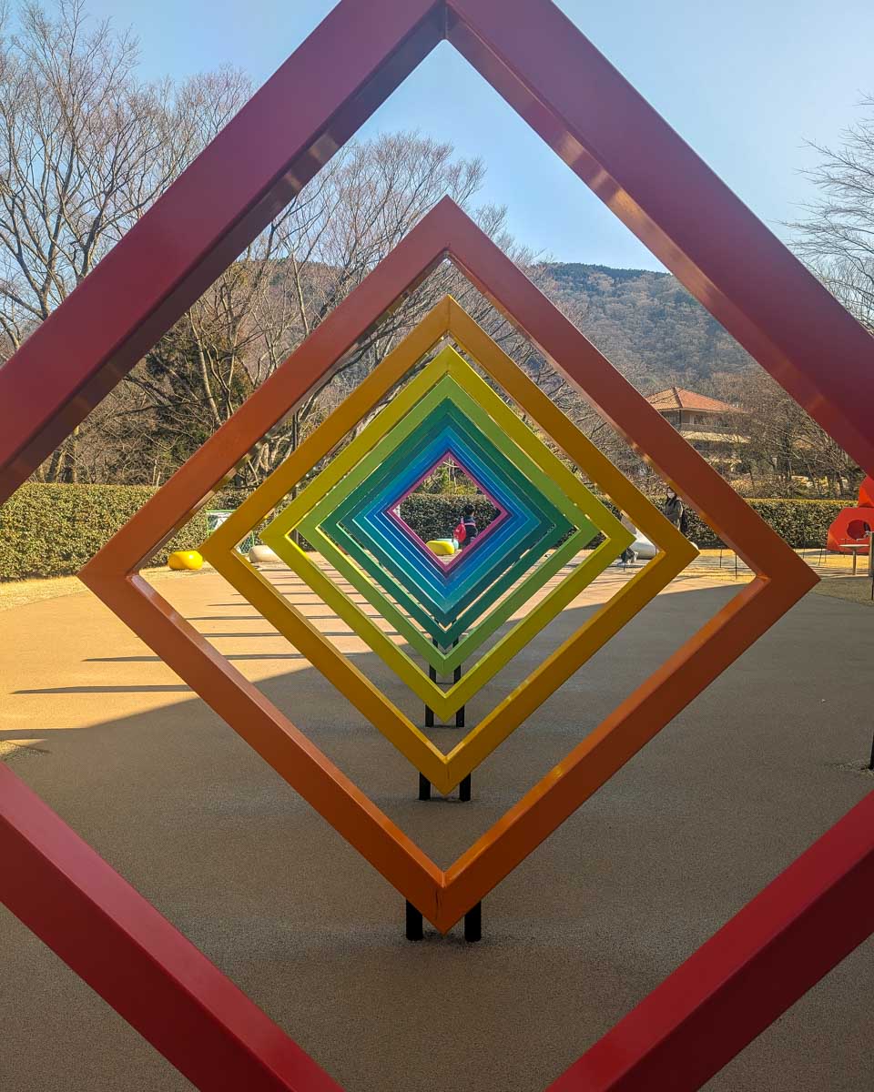 Art outdoors at the Hakone Open Air Museum in Hakone Japan