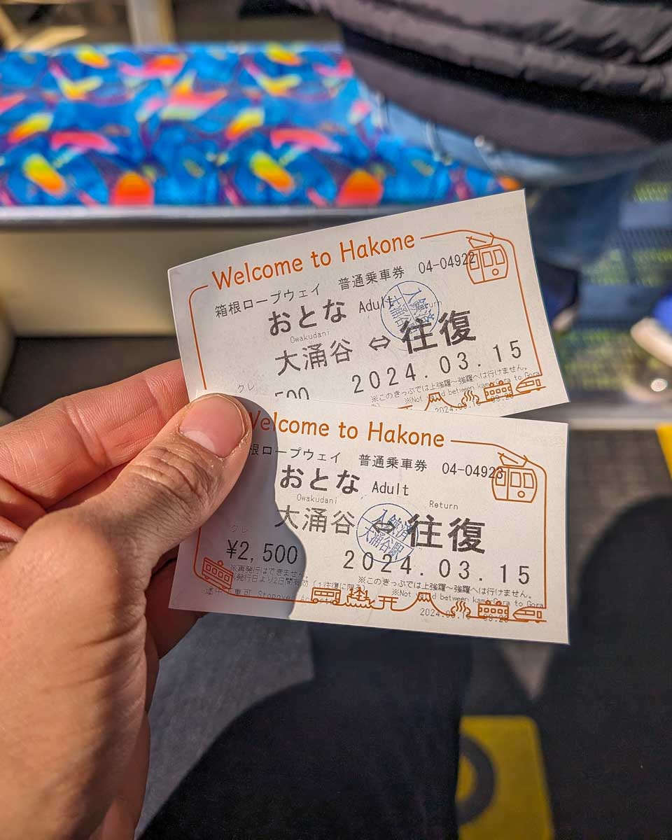 Tickets for the Komagatake Ropeway in Hakone Japan