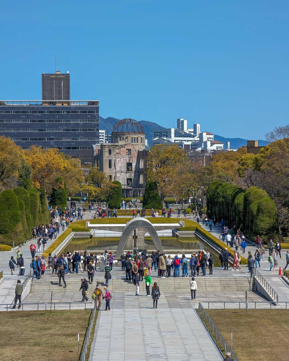 A-memorial-with-people-around-in-Hiroshima-Japan on a tour from Nara