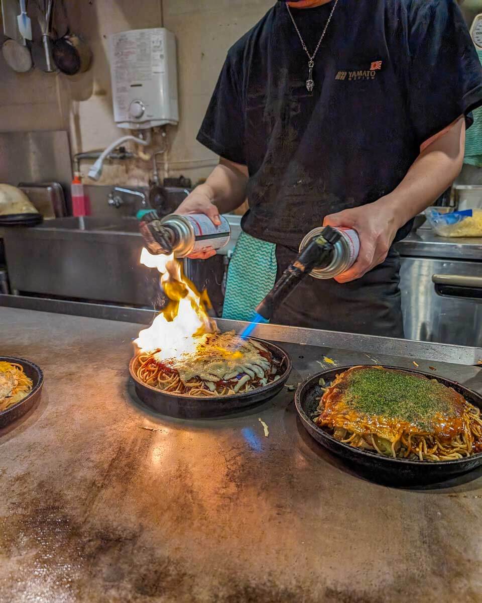 Okonomiyaki-eaten-in-Japan-Osaka