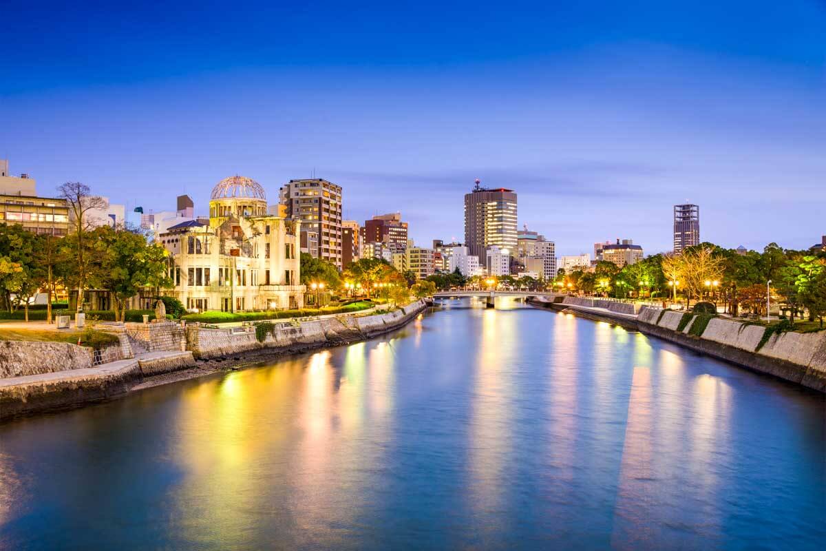 Hiroshima Japan at dusk