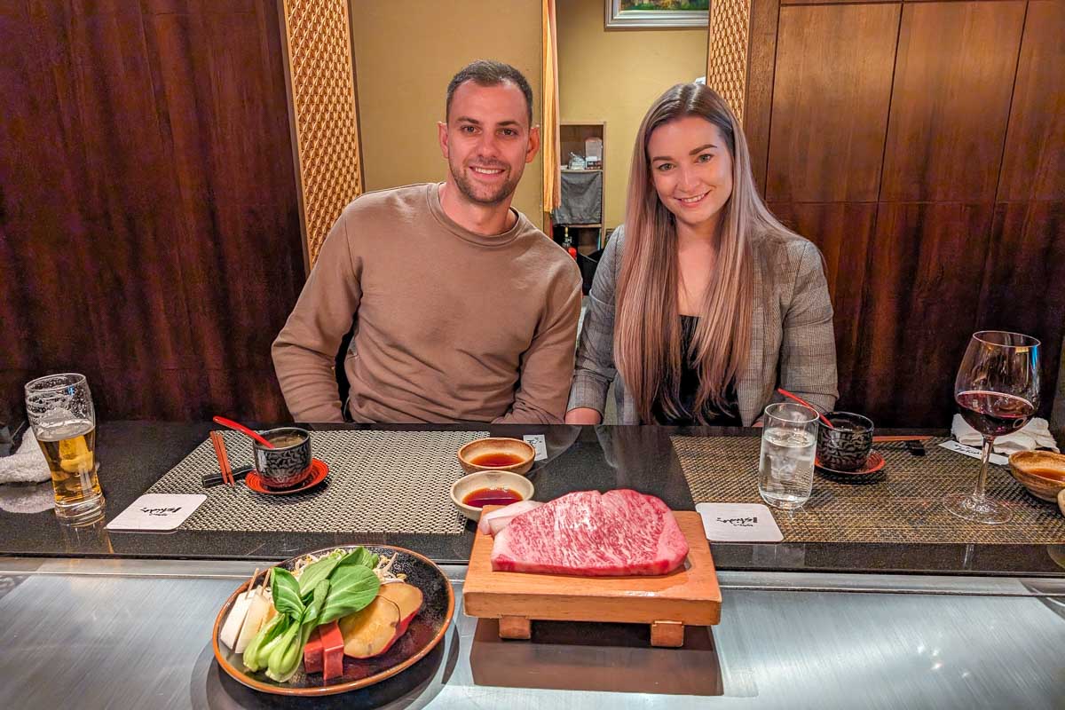 Daniel and Bailey eat Kobe in Kobe Japan