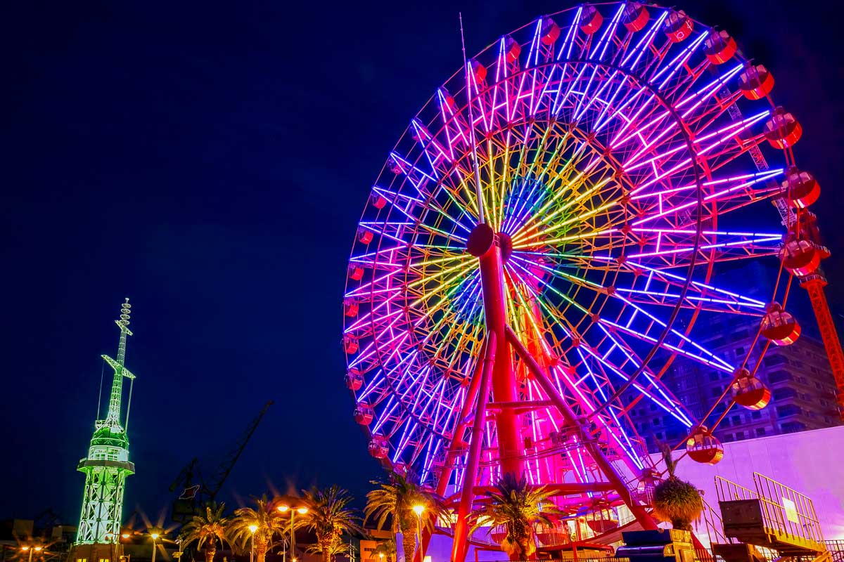 Ferris wheel at Port of Kobe in Kobe Japan