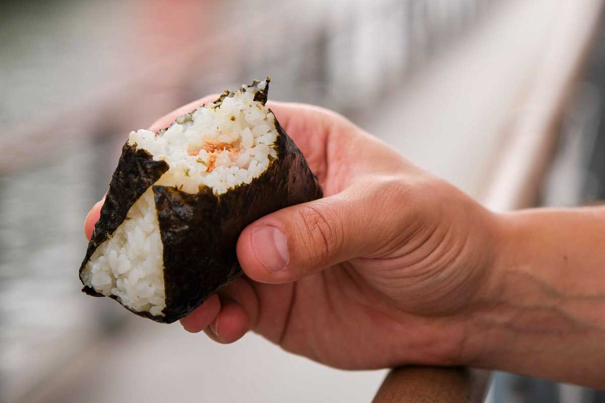 Onigiri eaten in Kobe Japan