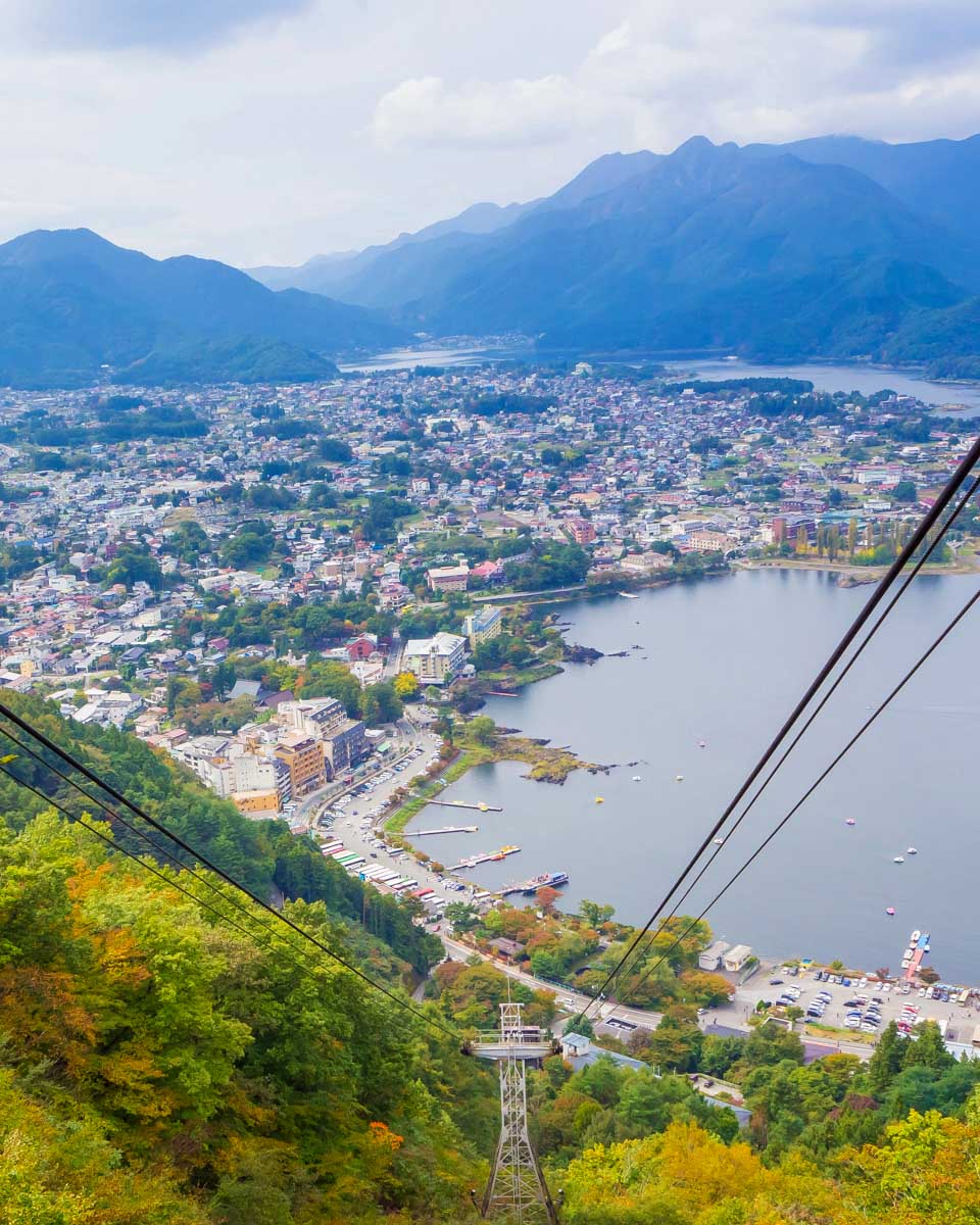 The Kachi Kachi Ropeway in Fujikawaguchiko near Mount Fuji Japan