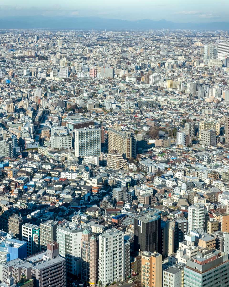 The view from the Tokyo Metropolitan Government Building in Shinjuku Tokyo Japan