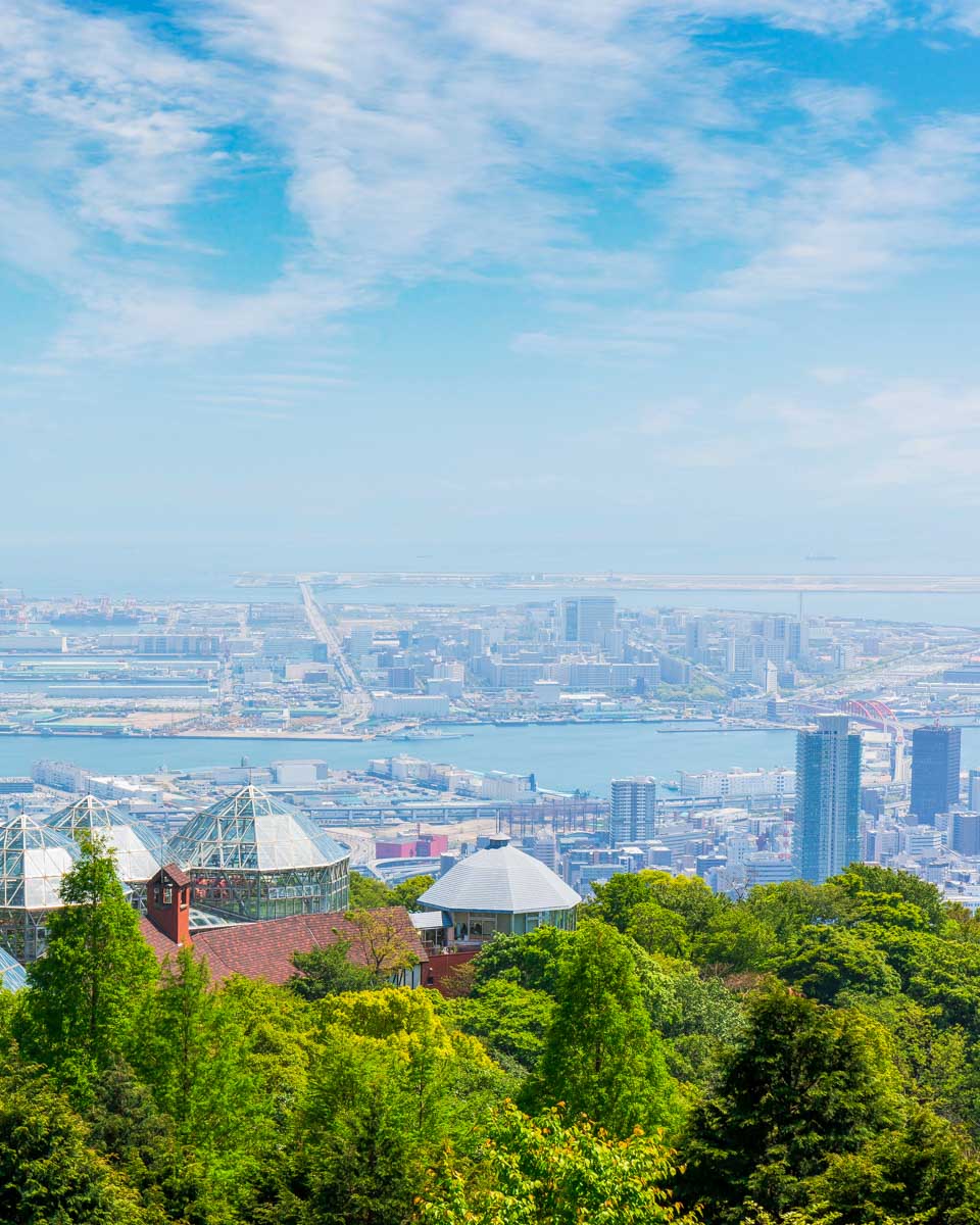 The view of Kobe Japan fro Mount Rokko
