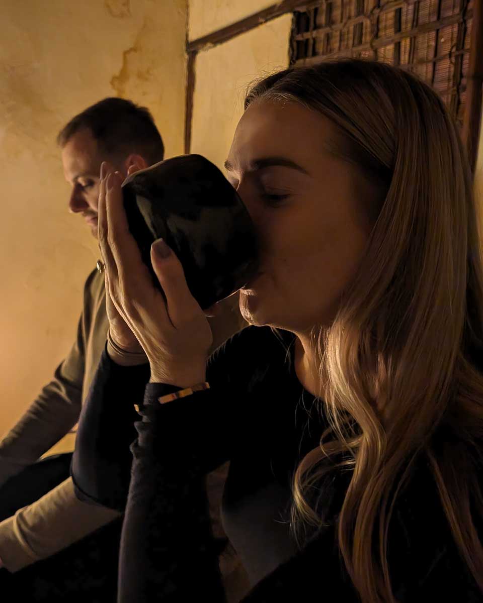 Bailey-drinks-tea-at-a-Tea-Ceremony-Making-Experience-in-Nara-Japan