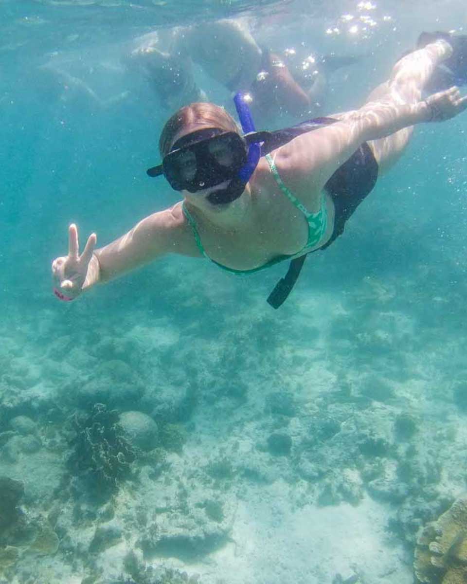 Bailey-snorkeling-on a tour from Okinawa Japan