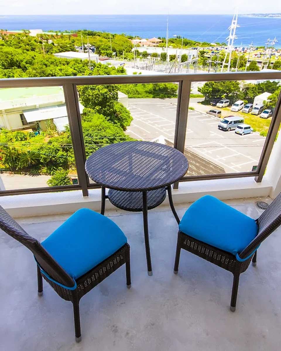 Balcony with a view at Yukurina Resort Okinawa