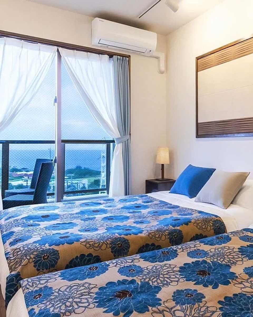 Hotel room at the Yukurina Resort Okinawa