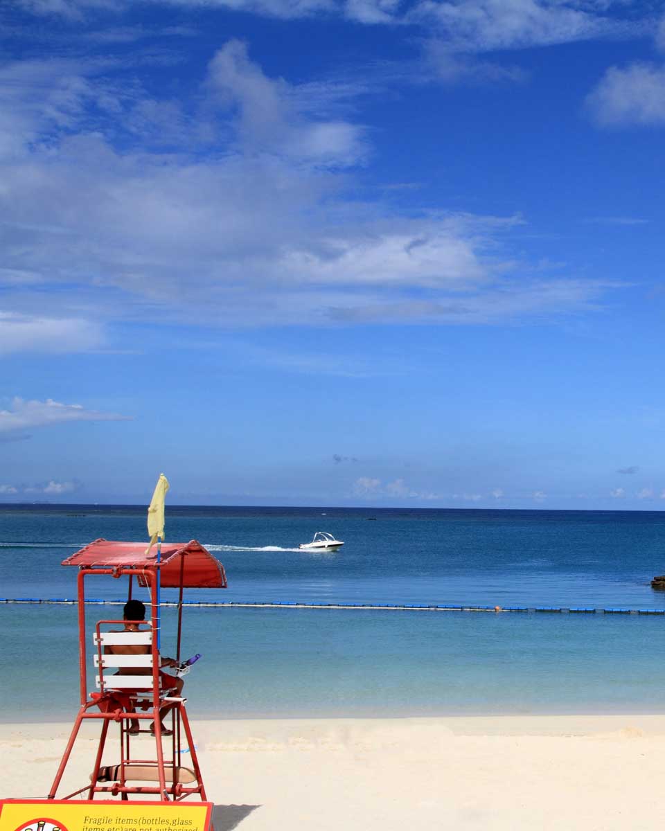 Lifeguard tower in Araha beach, Chatan town, Okinawa