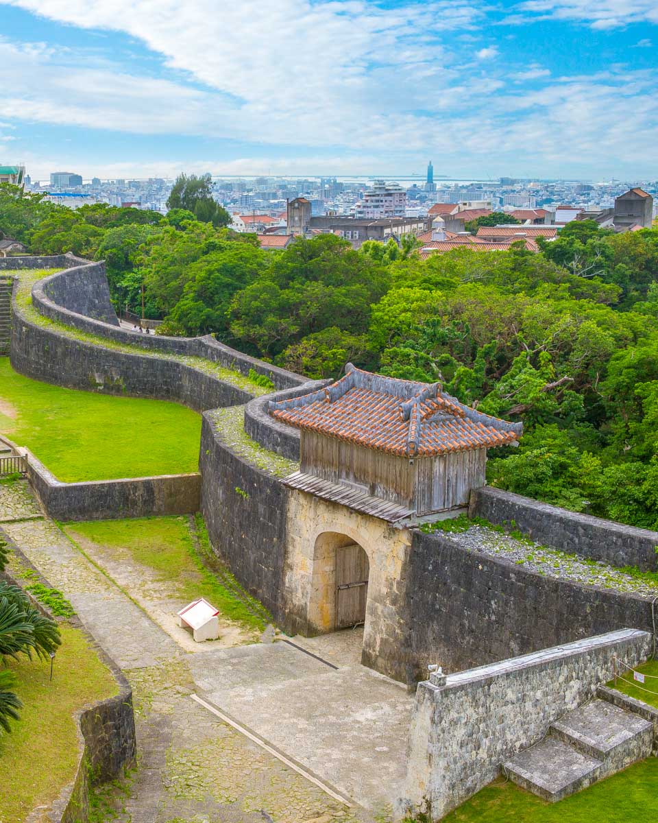 Shuri castle in Okinawa Japan seen on a tour of Naha