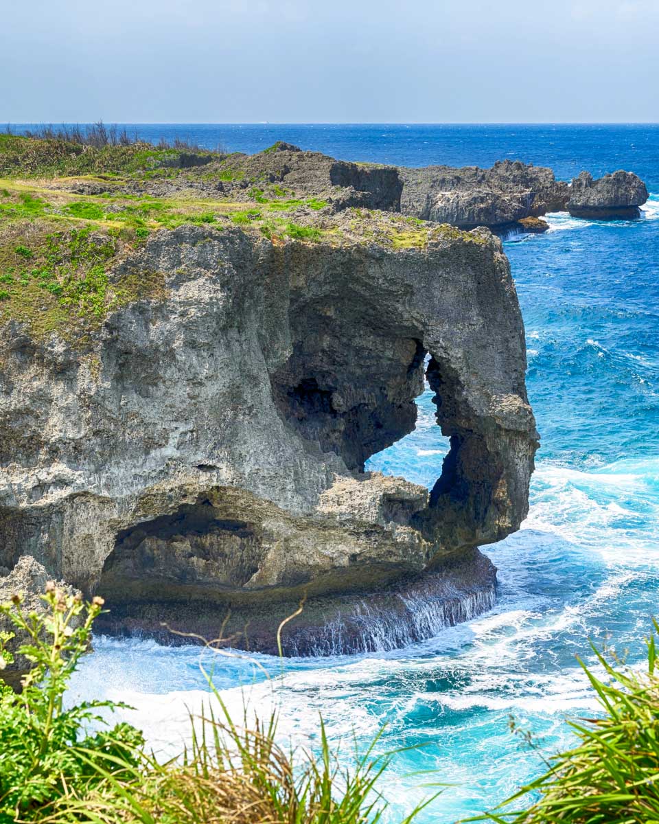 The dramatic Onna coastline