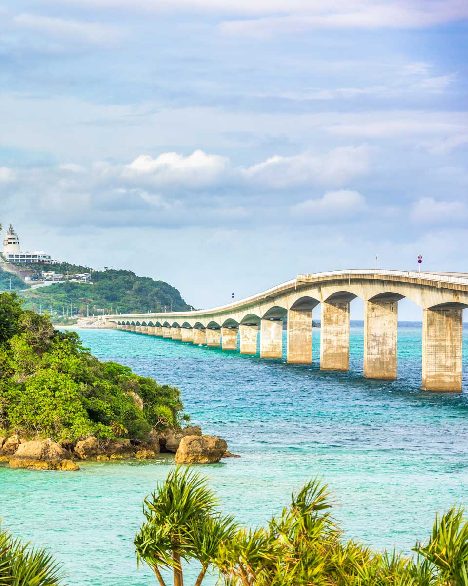 A coastal road in Okinawa, Japan