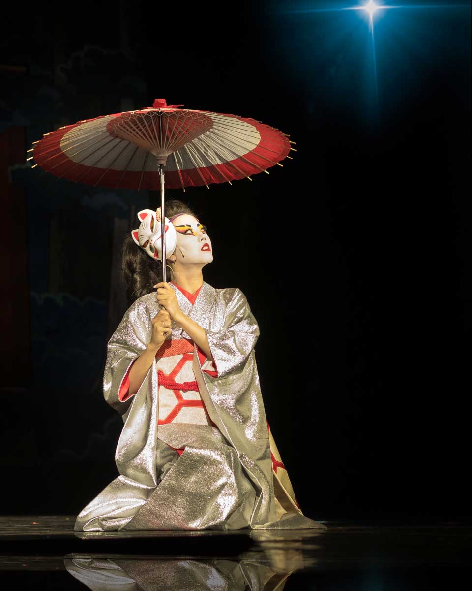 A geisha performs at Kabuki-za Theatre in Ginza Tokyo Japan