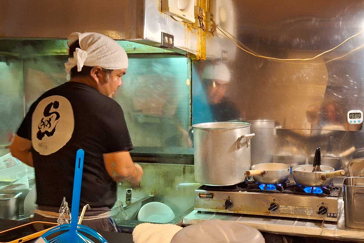 A ramen cook in Tokyo Japan