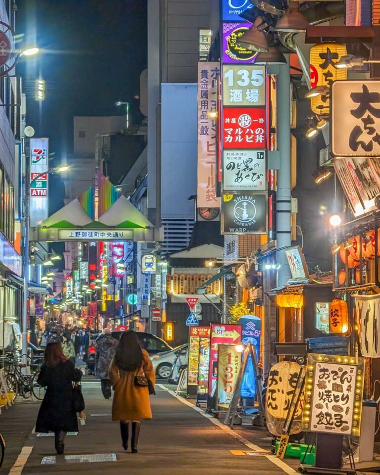 A sidestreet in Tokyo at night in Japan 1