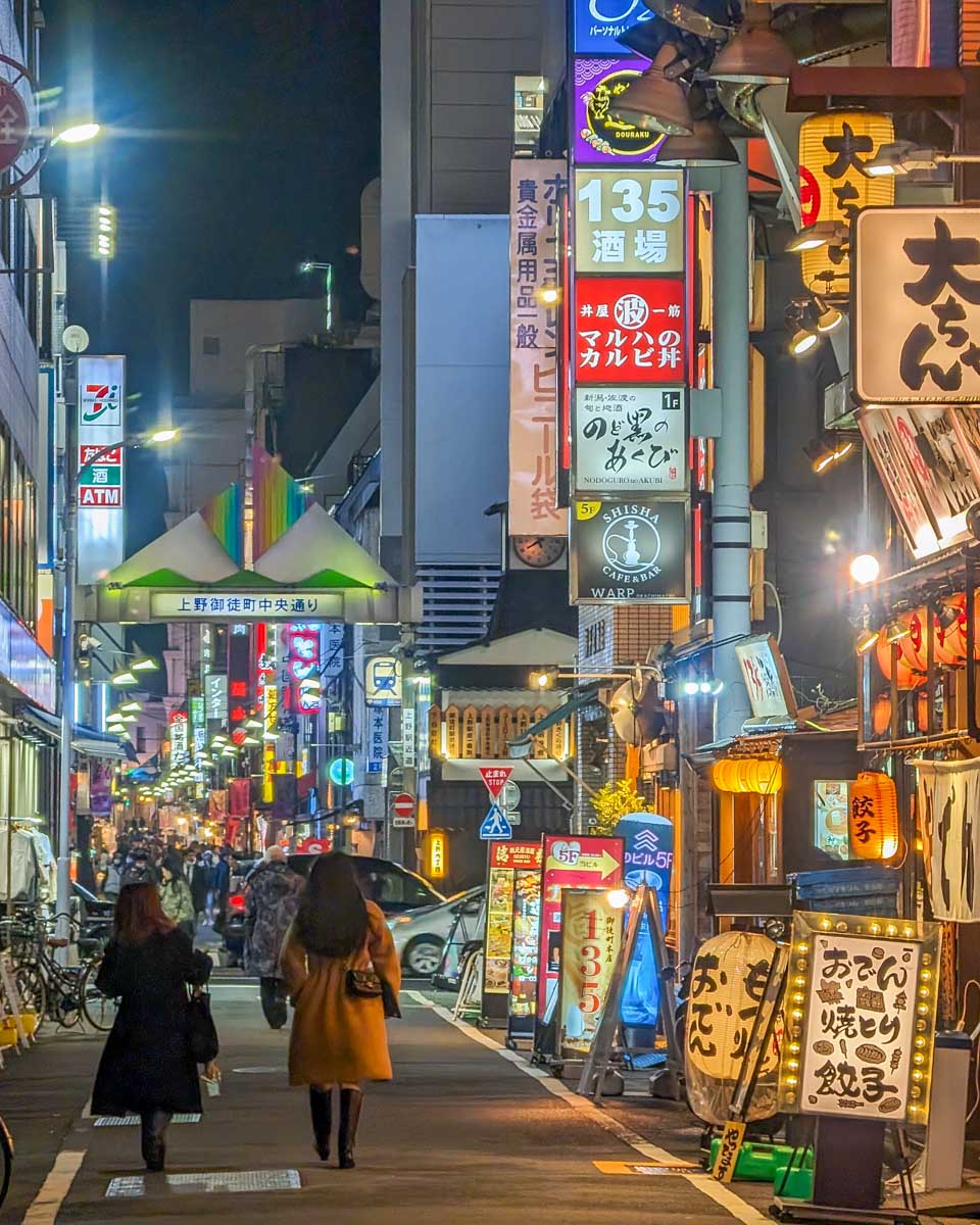 A sidestreet in Tokyo at night in Japan 1