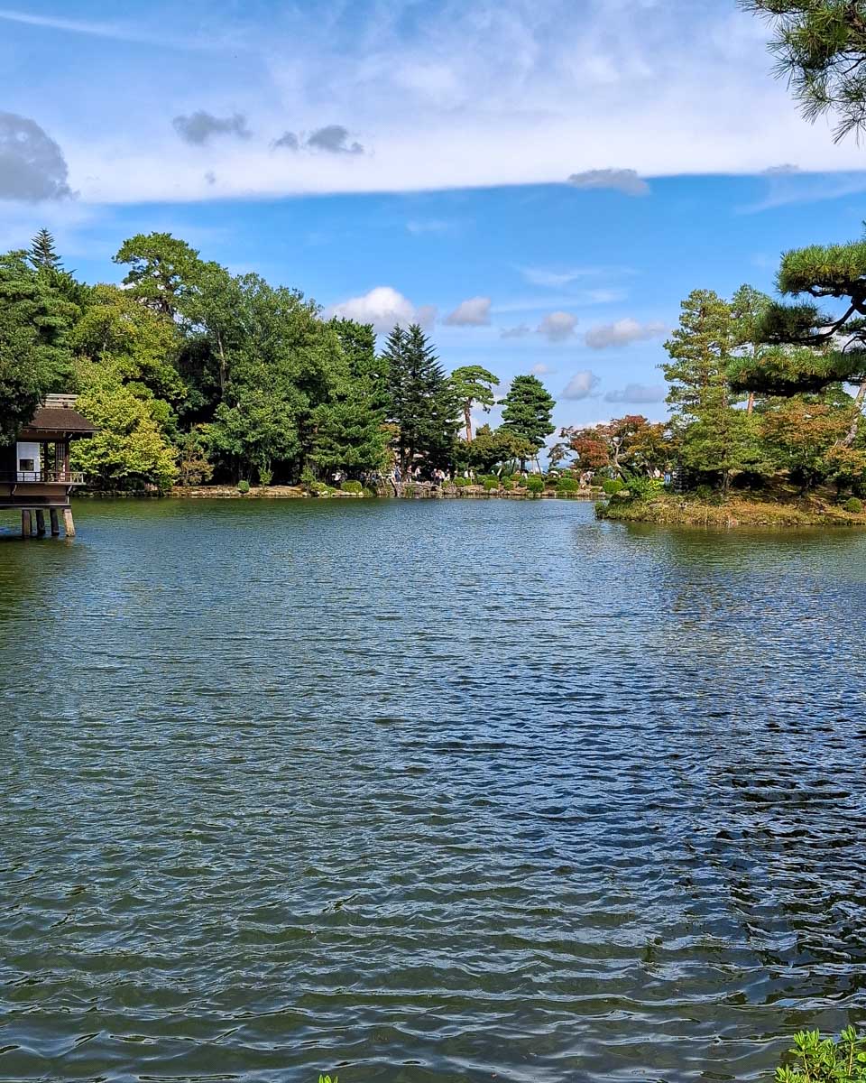 A view of Kenrokuen Garden on a tour of Kanazawa Japan