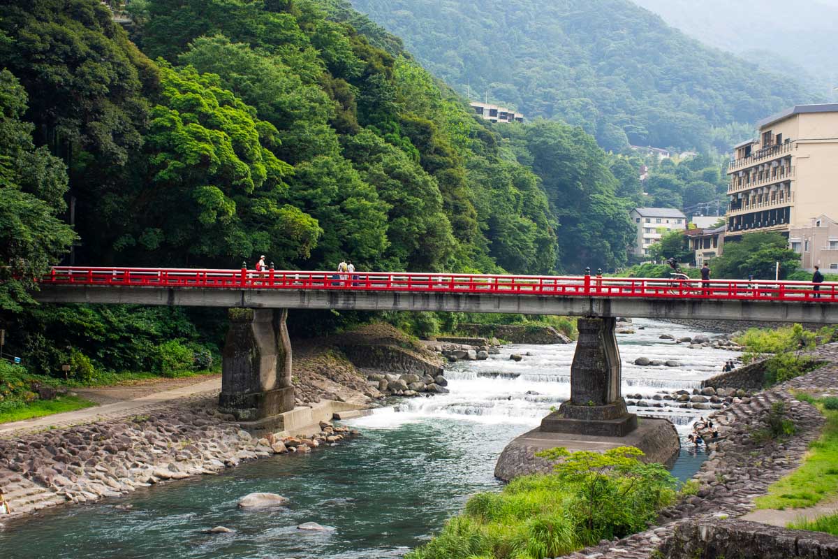 Bridge in Yumoto, Hakone Japan