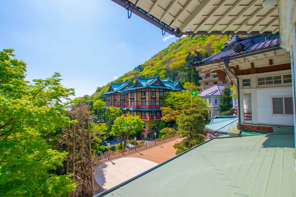 Buildings in Miyanoshita near Hakone Japan