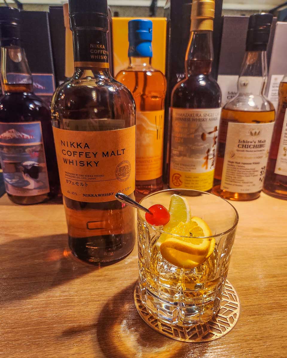 Cocktail-made-from-Japanese-Whisky-in-Tokyo Japan