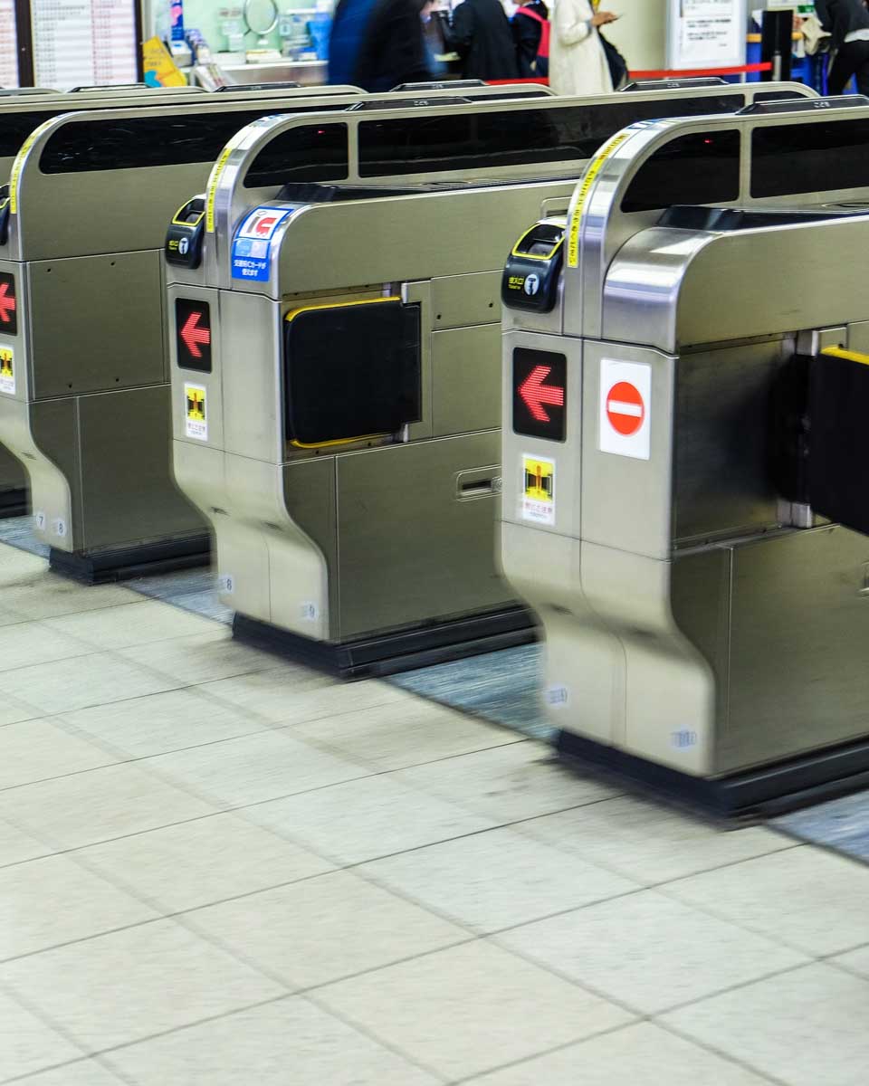 Entrance machine of railway station in tokyo, Japan