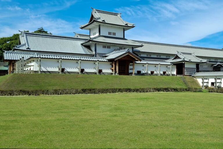 Kanazawa Castle seen on a tour of Kanazawa Japan 1