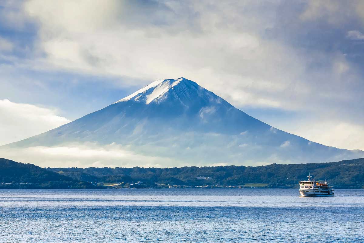 Lake Kawaguchi and Mt Fuji in Japan