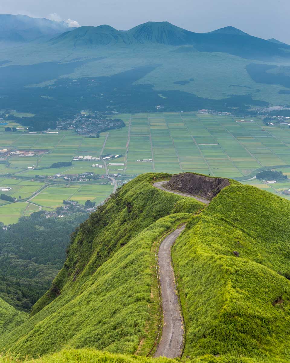 Mount Aso and volcano seen on a tour from Fukuoka Japan