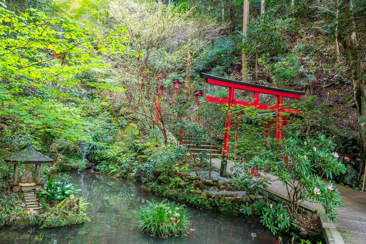 Nanzo-in Temple path seen on a tour of Fukuoka Japan