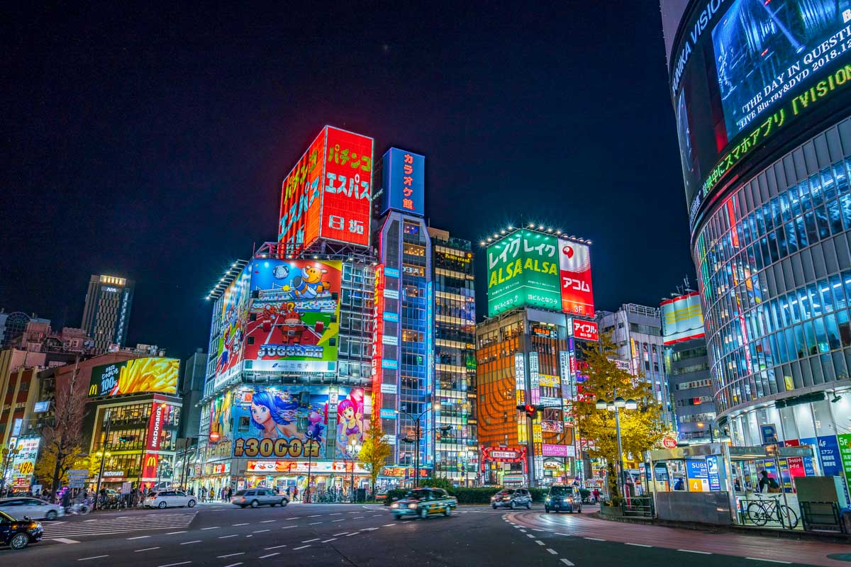 Night cityscape of Shinjuku Japan Tokyo