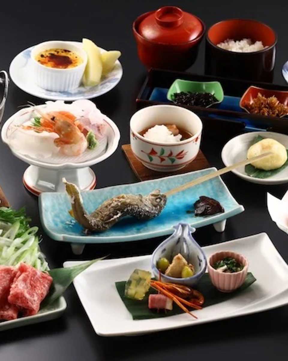 One of the delicious dinners at Shibu Hotel Nagano copy