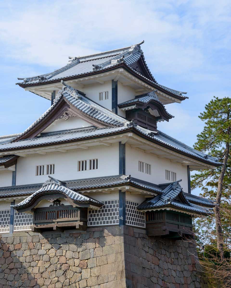 Part of the Kanazawa Castle in Kanazawa Japan