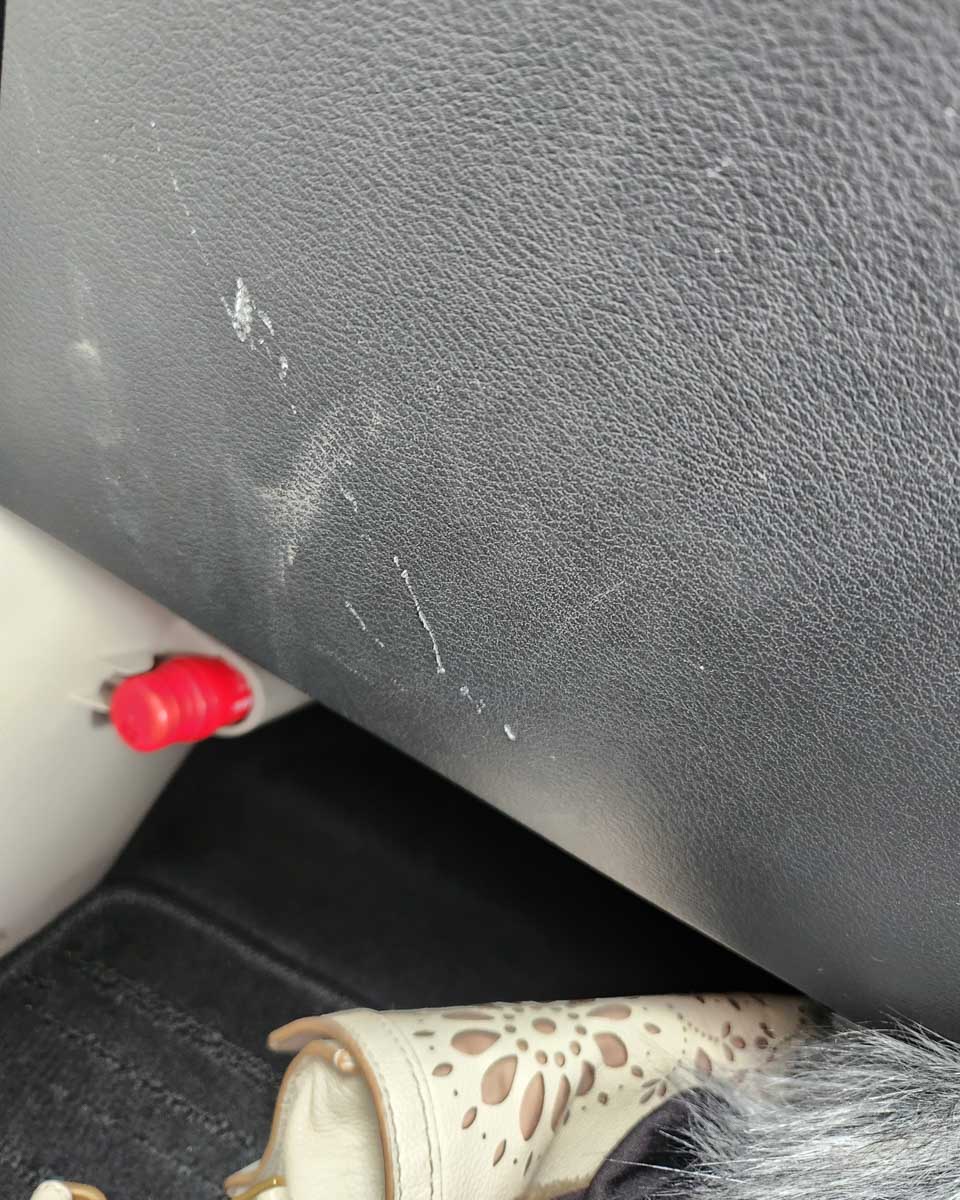 Scuff marks on a car in Japan