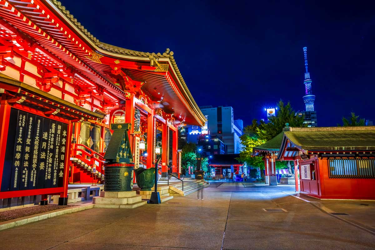 Sensoji Temple Main Hall in Asakusa, Tokyo Japan