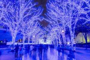 Shibuya Blue Cave winter illumination festival in Tokyo Japan