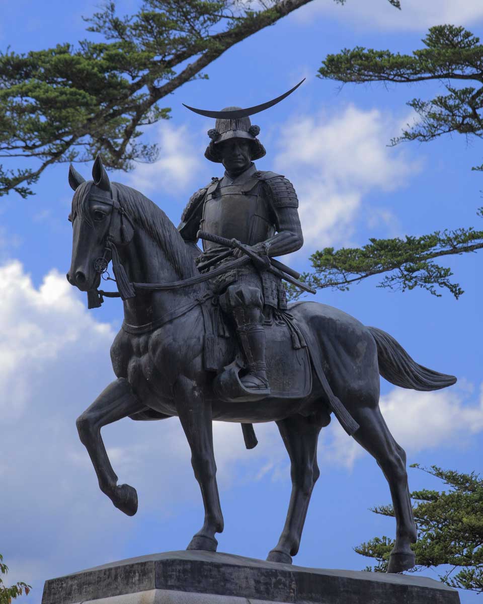 Statue of Date Masamune in Sendai Japan