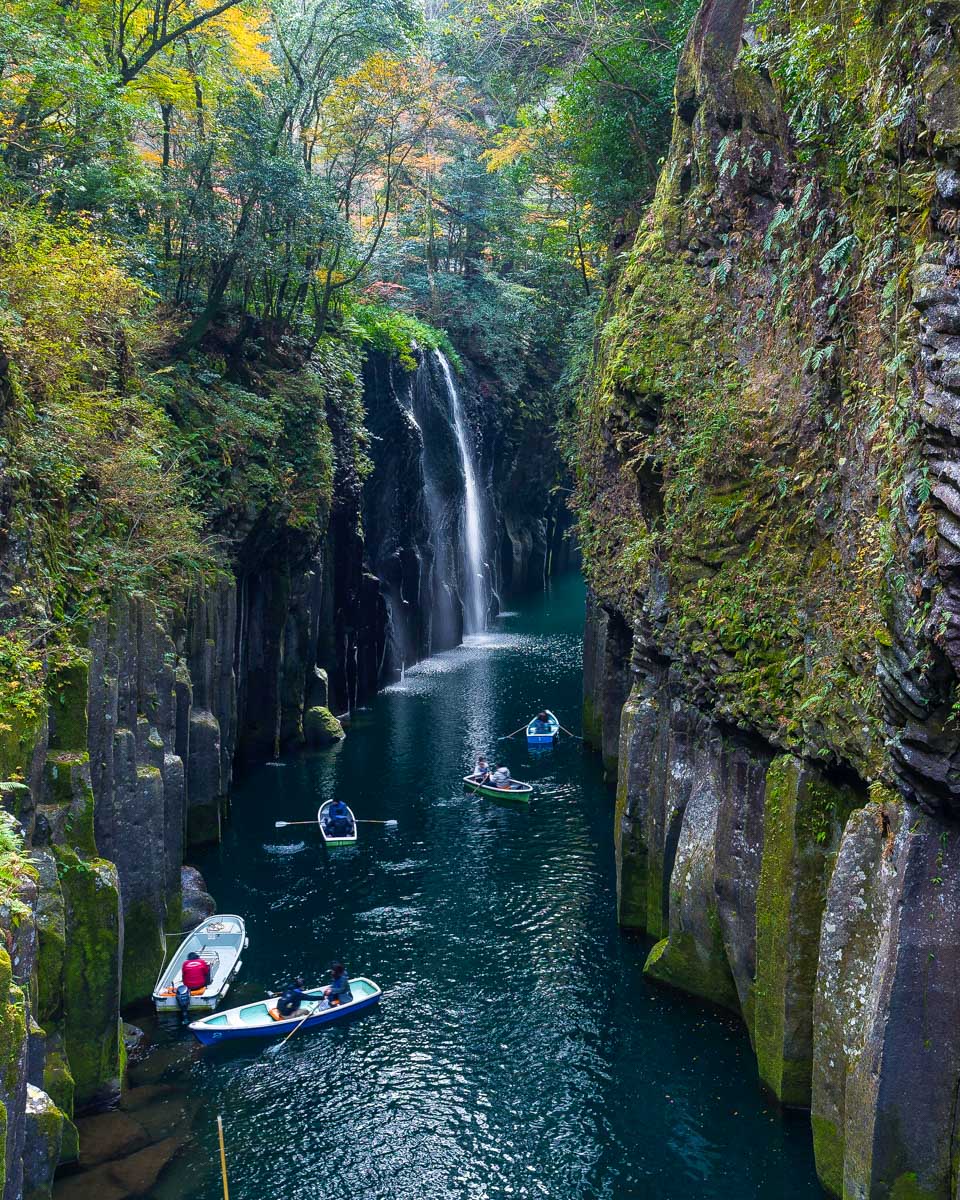 Takachiho Gorge seen on a tour from Fukuoka Japan