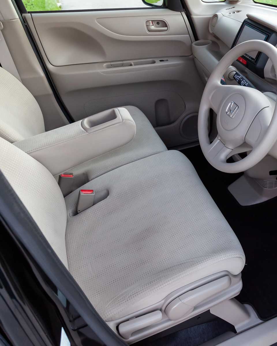 The compact inside of a Kei Car in Japan