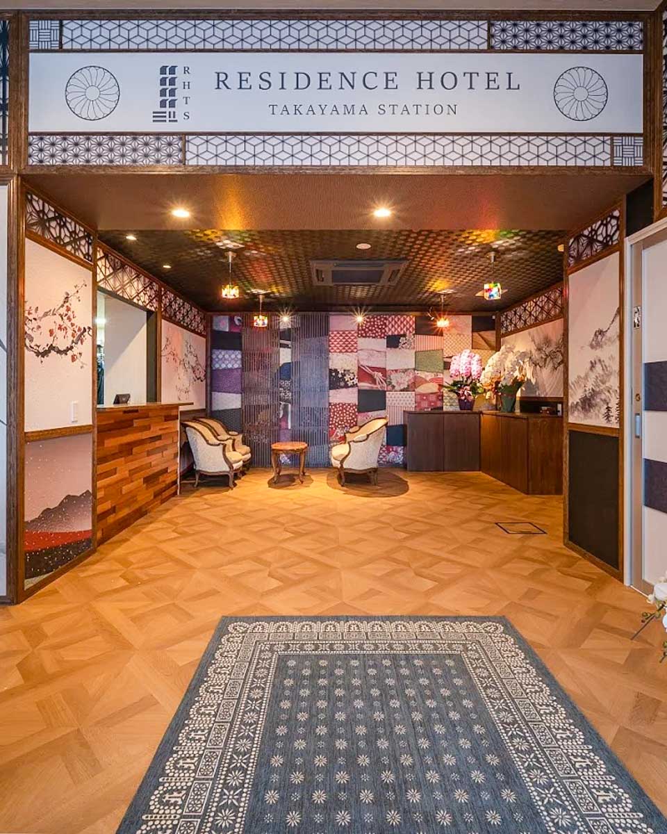 The lobby at the Residence Hotel Takayama Station in Takayama Japan