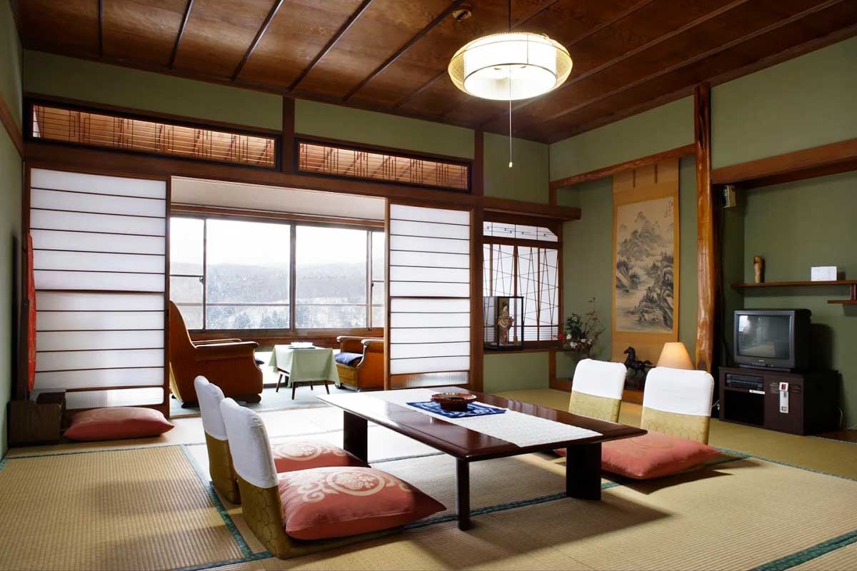 Traditional Japanese room at Myoko mountain hamlet Onsen Inn Kofukan
