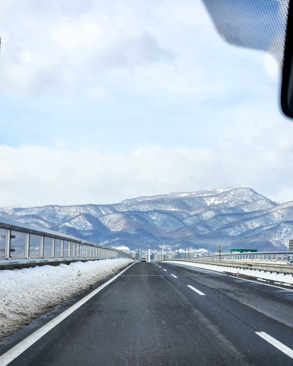View from the car with snow in Japan (6)