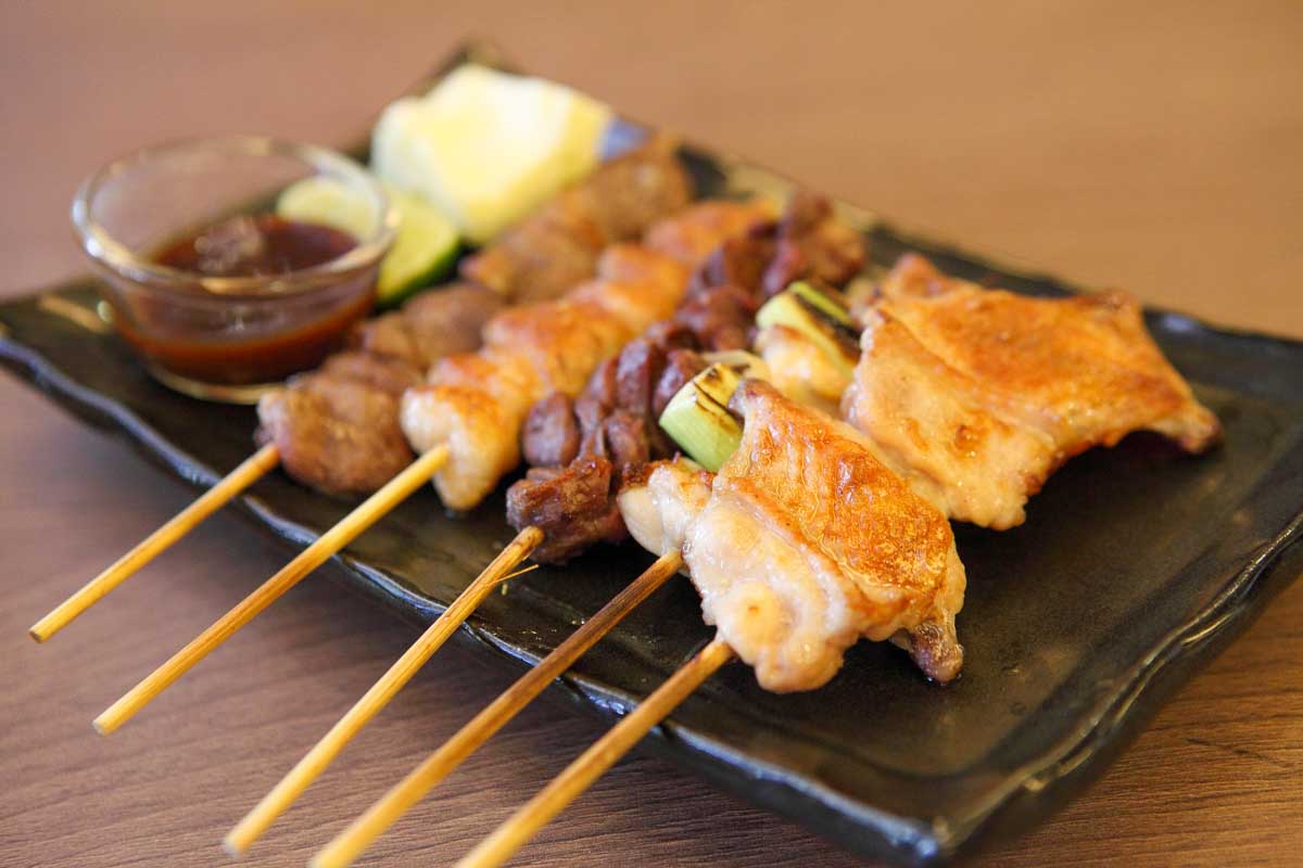 Yakitori skewers eaten in Tokyo Japan