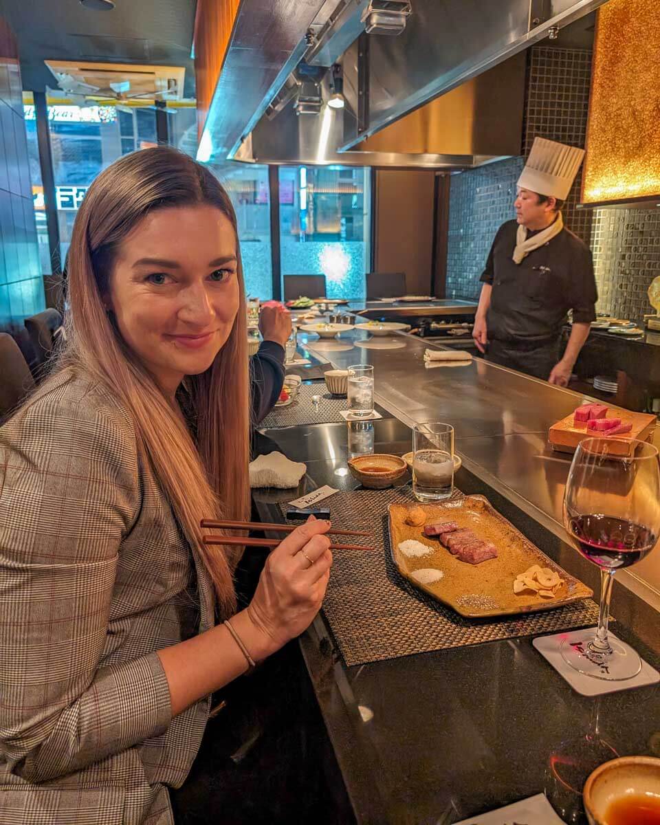 Bailey eats wagyu in Japan