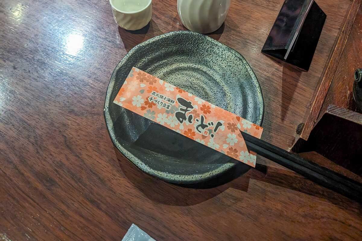 Chopsticks sideways in Japan