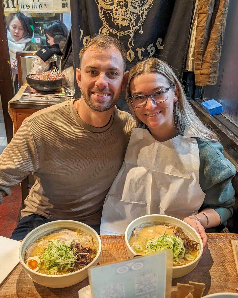 Daniel and Bailey eat ramen in Japan
