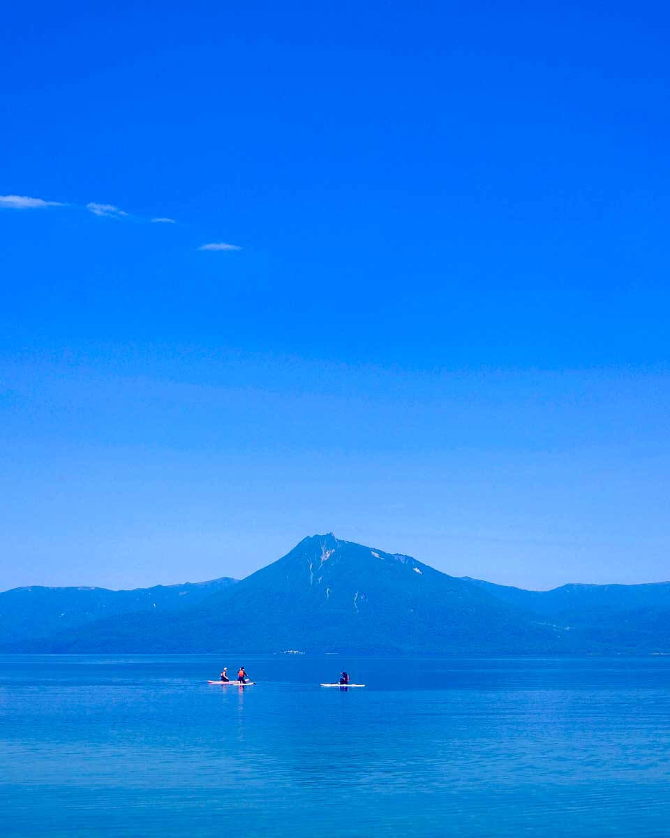 Lake shikotsu in summer hokkaido Japan near Sapporo